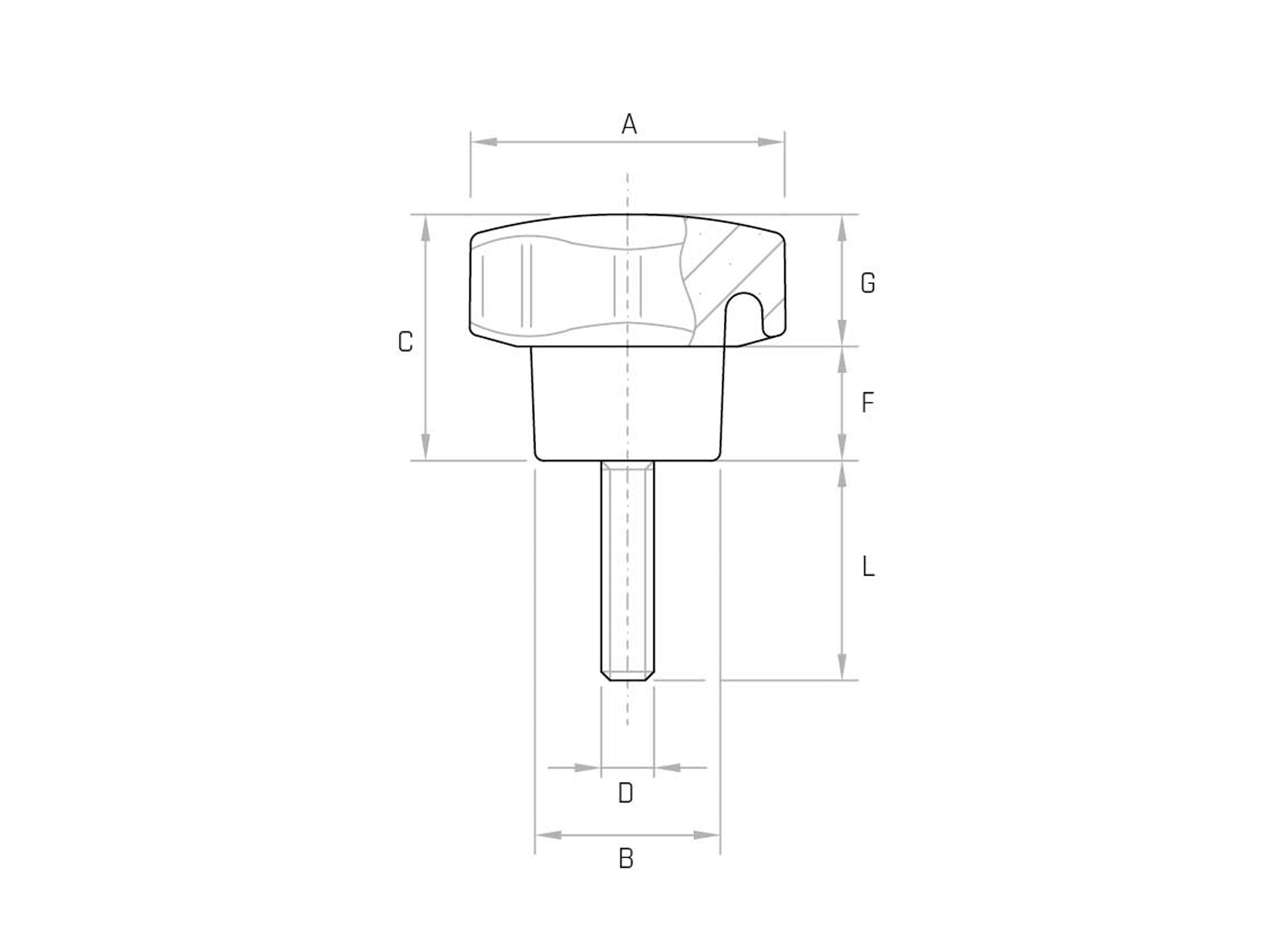 VP - Six-lobe handwheel with pin (Pack of 10 pcs and 4 pcs) - Gamm VP - Six-lobe handwheel with pin (Pack of 10 pcs and 4 pcs) - Gamm